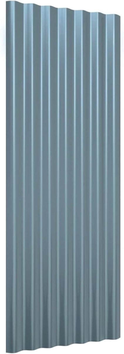 Dakpanelen, dakpanelen, profielplaat, trapeziumplaat, trapeziumplaat, trapeziumplaat, trapeziumplaten, dakpanelen, metaalplaat, dakplaten, gepoedercoat staal, grijs, 100 x 36 cm, 12 stuks