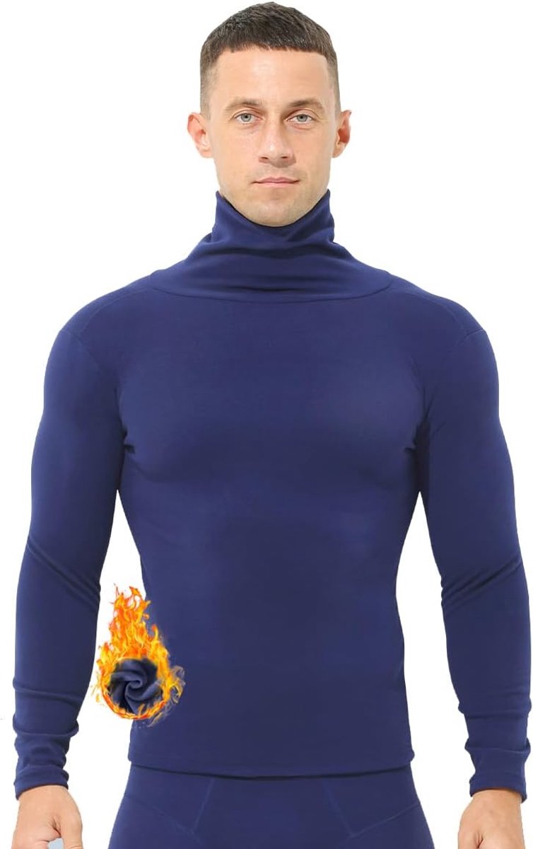 Thermisch ondergoed voor heren, fleece, dubbelzijdig, dun, lange mouwen, trui, winter, warm, baselayer