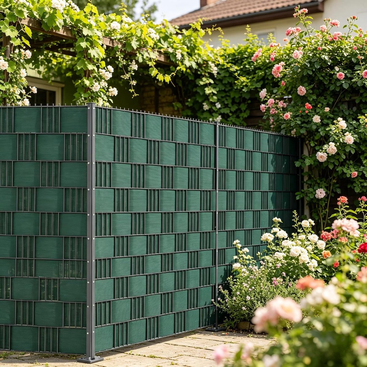 750 x 21,3 cm, hard pvc, inkijkbescherming, groen