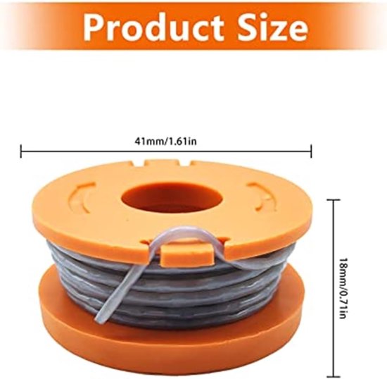 Spoel Lijn, for Mac Allister MGTP18Li Grastrimmer, 1.65mm Autofeed Spoel en Lijn Vervangende Spoelen Weed Eater Spoelen Lijn (8) grasmaaier spoel — afbeelding 4