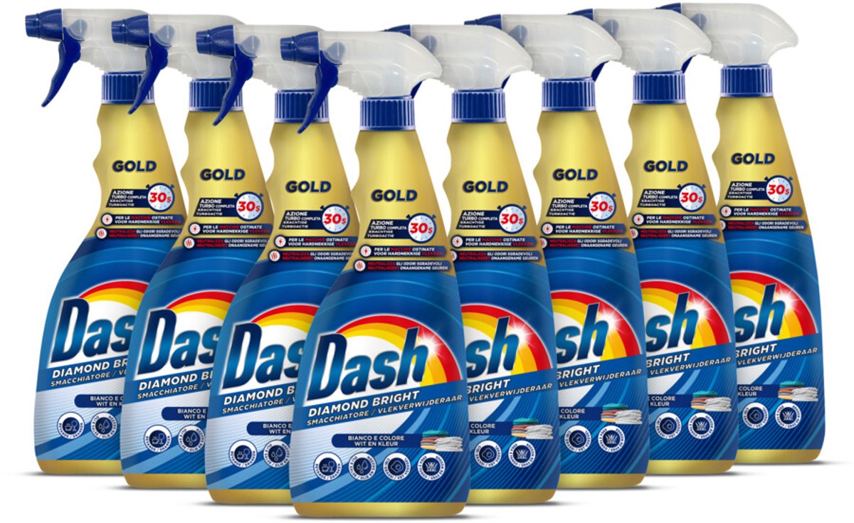 Dash - Vlekverwijderaar Gold Spray - 8 x 750 ml - Voordeelverpakking