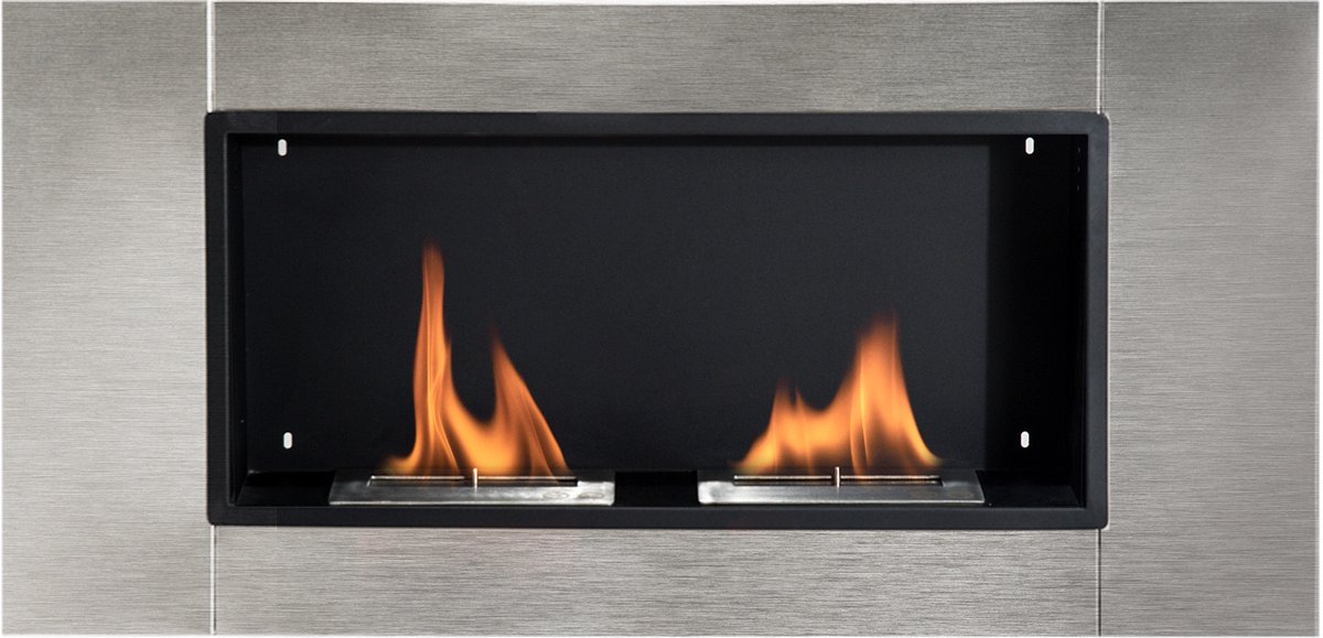 Bio ethanol wandhaard - Sfeerhaard met 2 branders - 3L Capaciteit - 110x54x14.5 cm