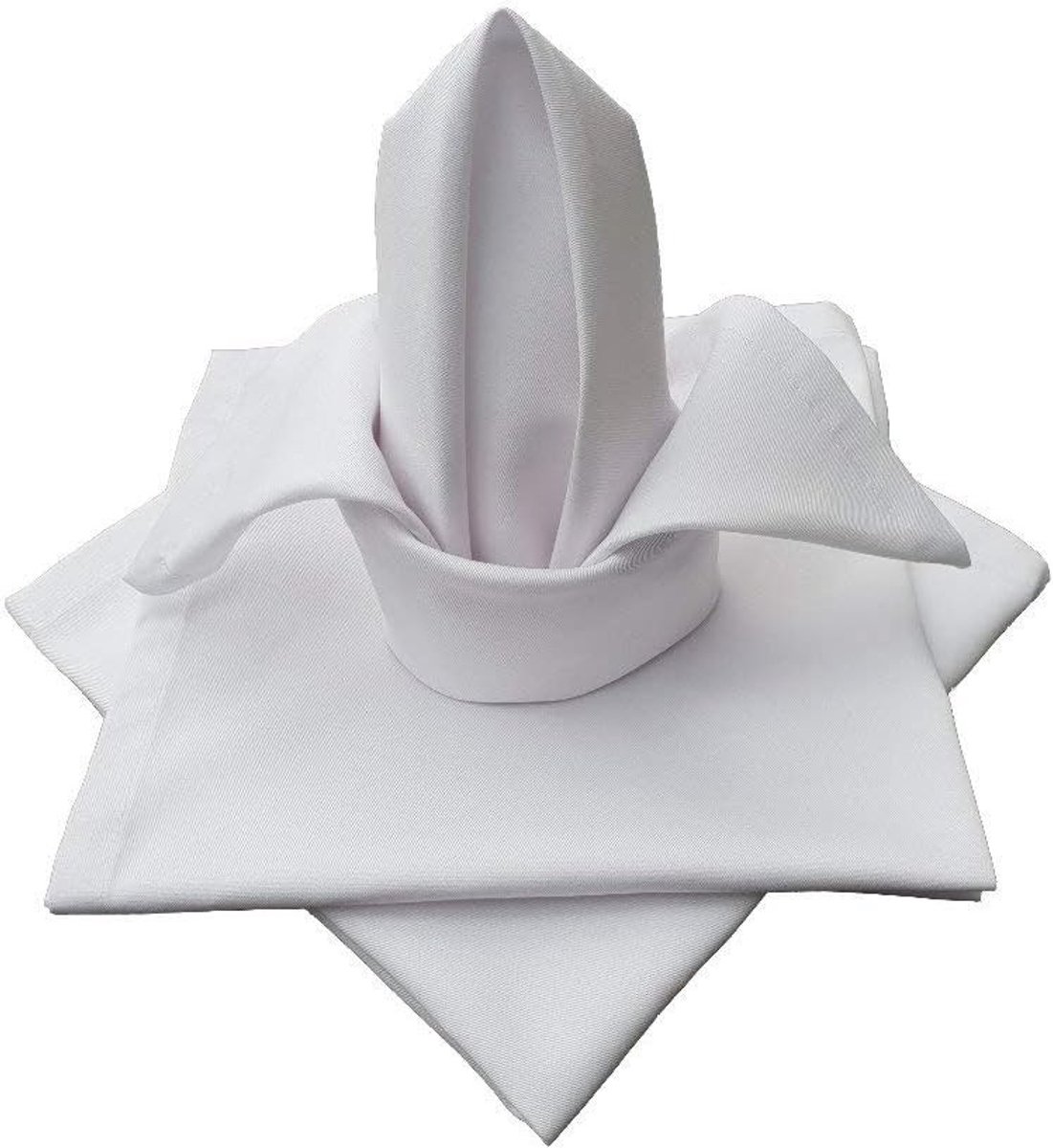 Livatto Witte Katoenen Servetten 45x45 cm - Set van 4 - Effen Geweven - Voor Diner, Feest en Restaurant