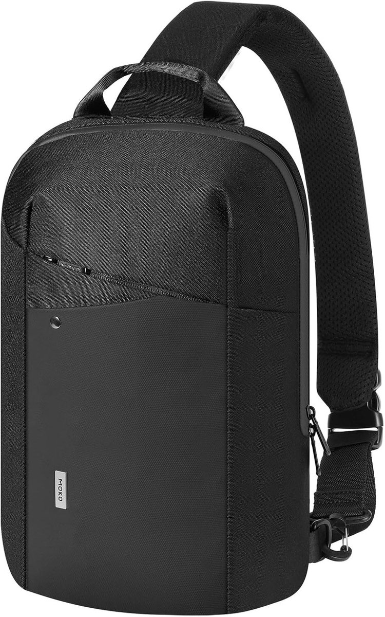 Compacte EDC Sling Bag voor iPad Pro en Air 2024, Minimalistische Schoudertas en Rugzak met Schouderriem voor MacBook Air/Pro 13 Inch, Zwart, Ideaal voor Dagelijks Gebruik en Reizen