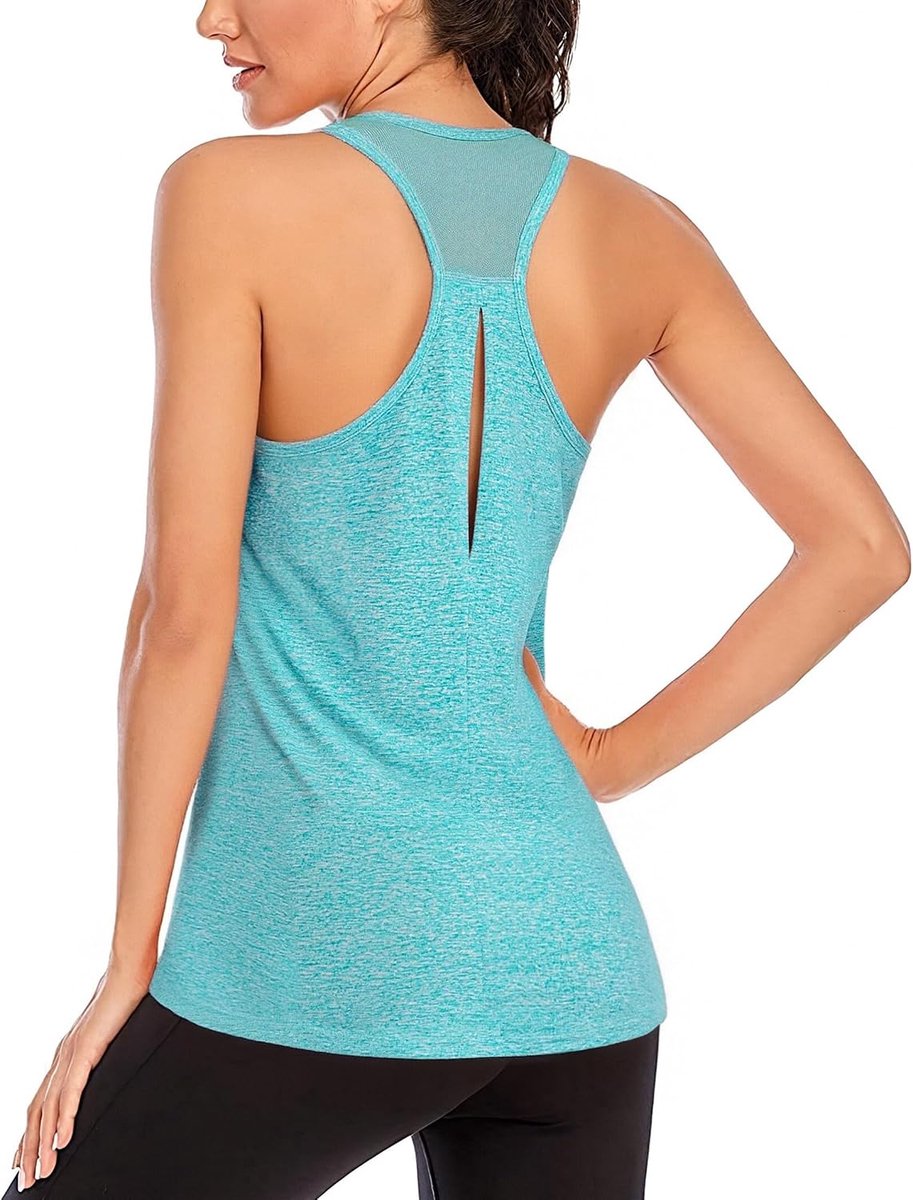 Tank Tops voor Vrouwen Mesh Terug Mouwloos Gym Sport Vest