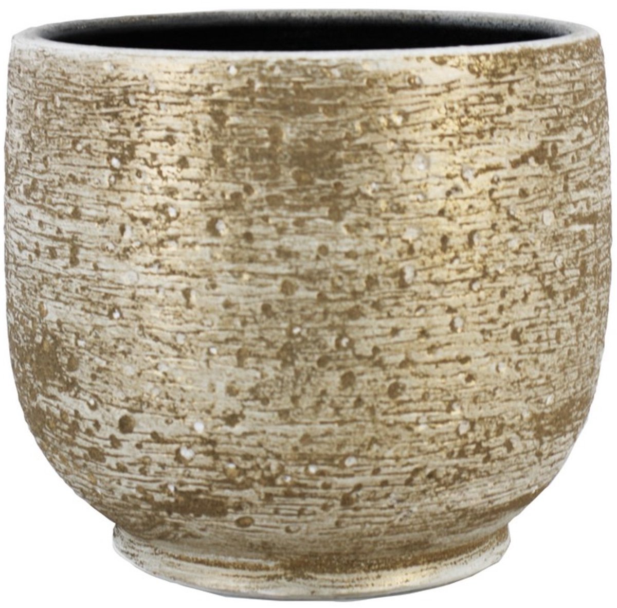 Floran Aveiro bloempot goudkleurig/wit vervaagd 19 cm keramiek