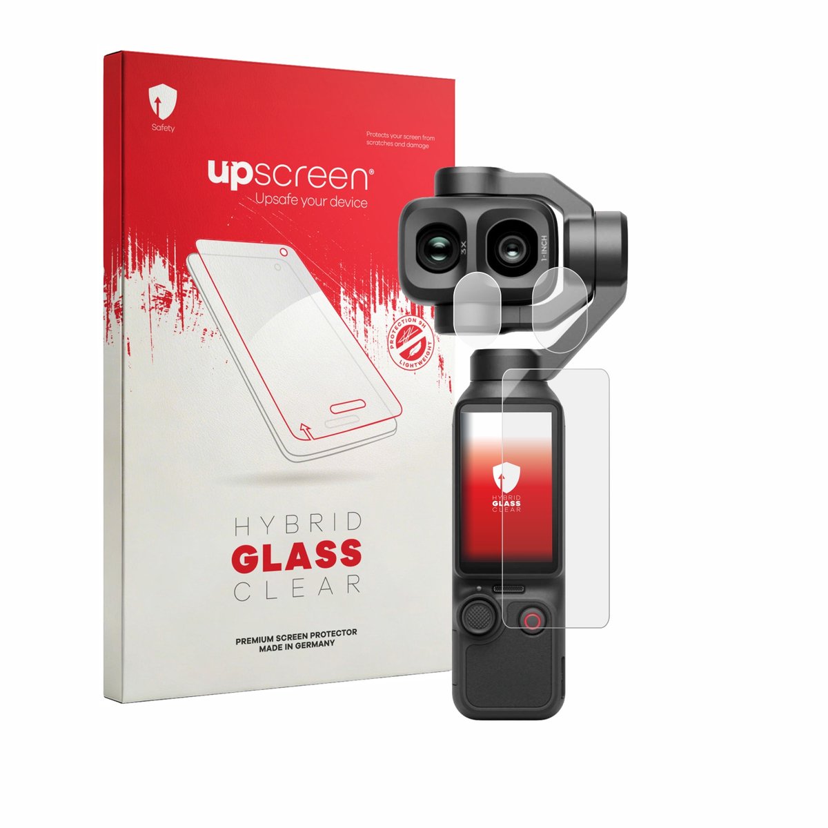 upscreen - Screenprotector voor DJI Osmo Pocket 4P (Display + Lens) - Folie Beschermfolie Beschermglas transparant