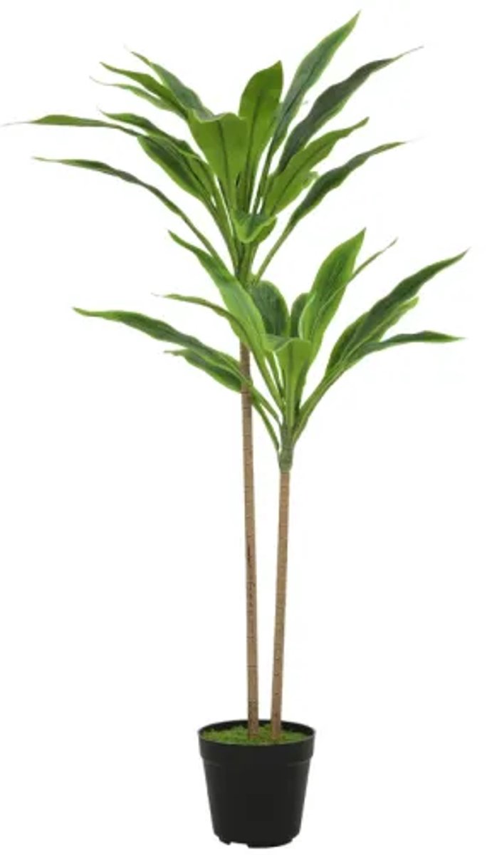 ROLIPO Kunstmatige Bamboeboom - Bamboeplant - Natuurgetrouwe Kunstplant met Realistische Bladeren en Stevige Bloempot - Onderhoudsvriendelijk en Veelzijdig - Hoogte: 90 cm