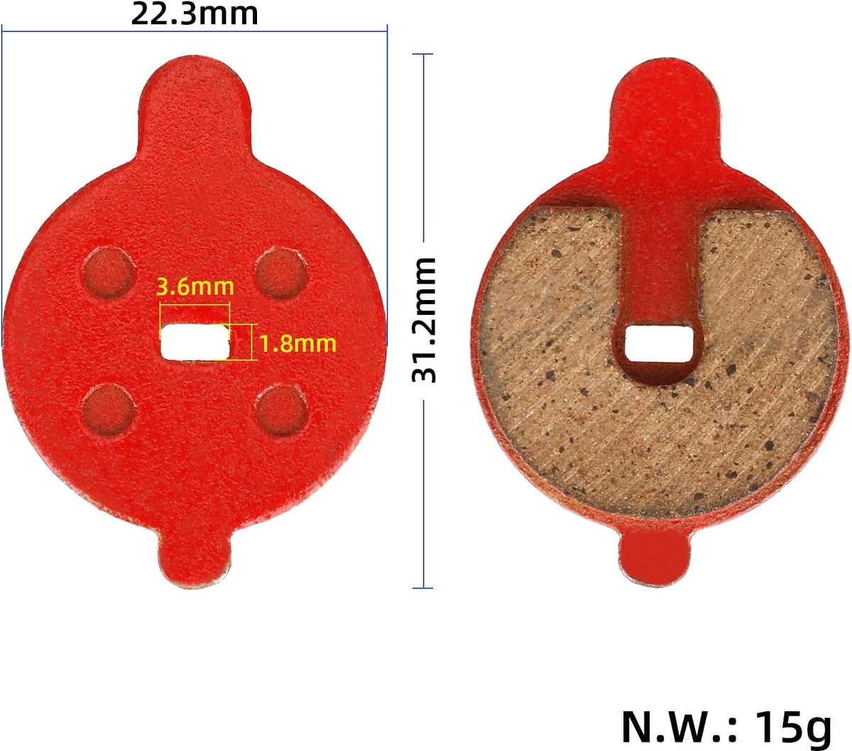 2 remblokken voor NIU KQI3 KQI3 Pro KQI2, duurzaam, hoge temperaturen, accessoires, elektrische scooter, reserveonderdeel, remvoering voor scooter – foto 5