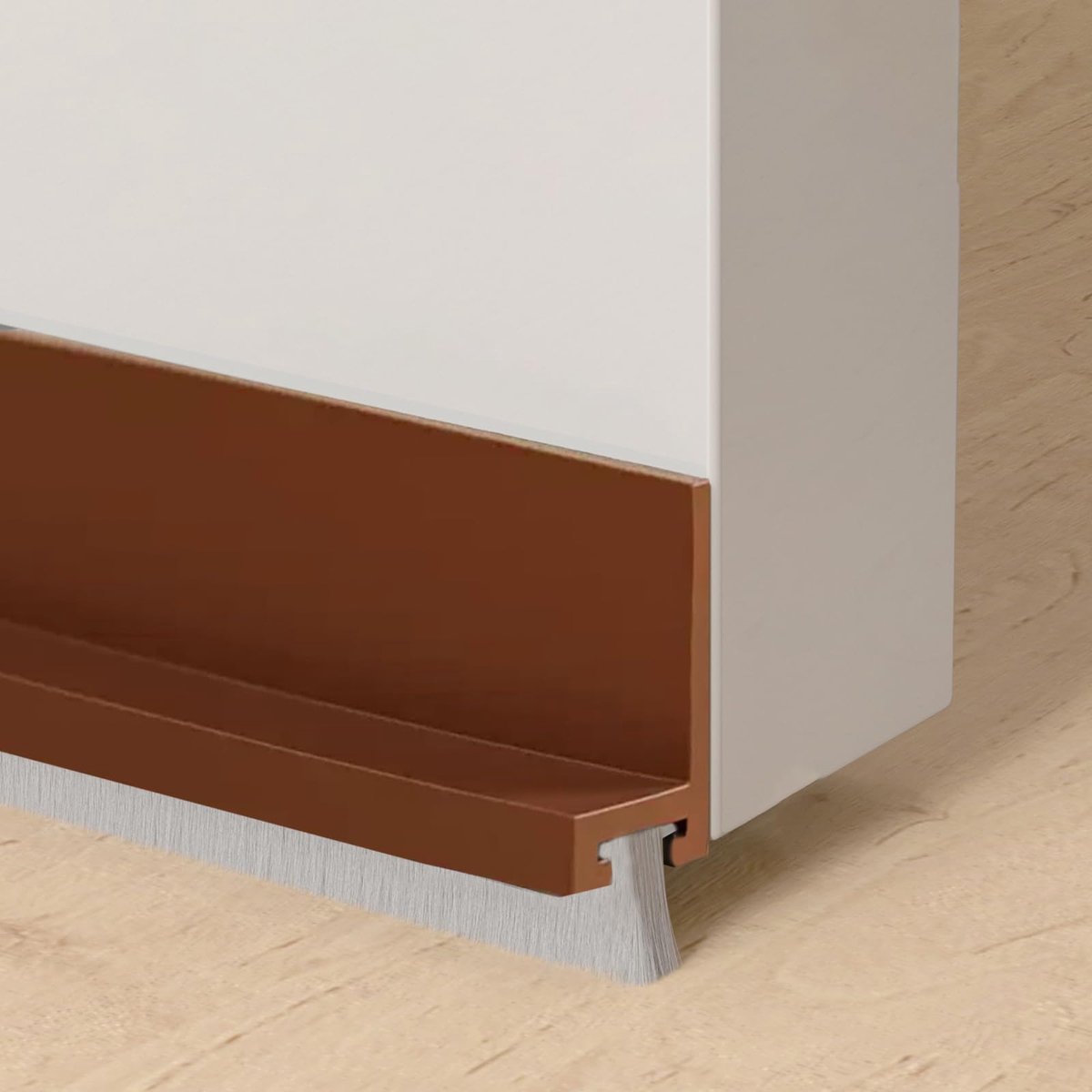 Famanu – Tochtstopper voor deuren, wit, van siliconen, onder deur voor kakkerlakken, deurafdichting voor pantsering tegen kou, vocht en geluiden (bruin, 100 cm)