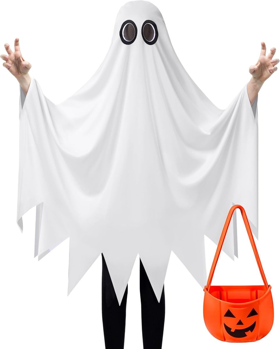 Spooktacular Creations Spook Kostuum met Pompoen Mandje Eng Halloween voor Jongens - maat M