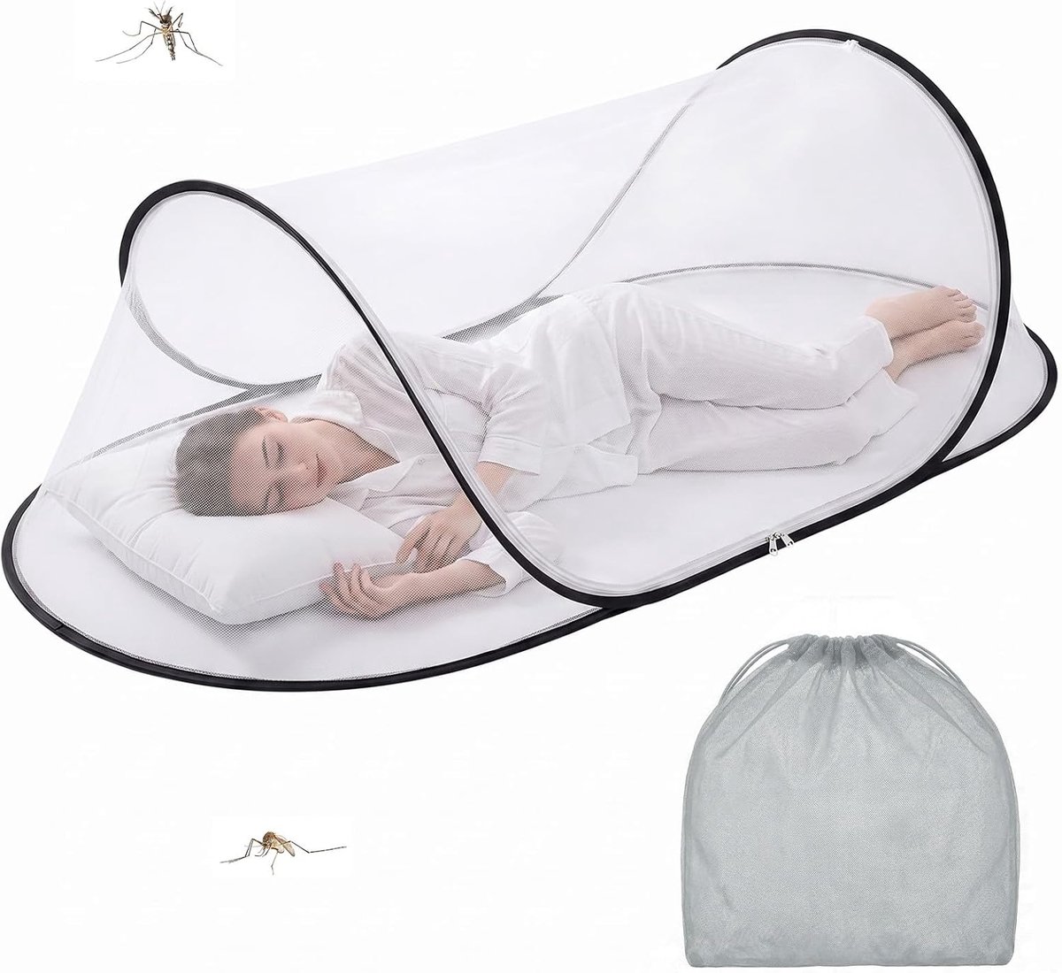 Pop-up, 200 x 80 x 56 cm – Opvouwbaar Insektennet voor Bed, Draagbare Kampeertent voor Slaapkamer en Outdoor, Reisbescherming
