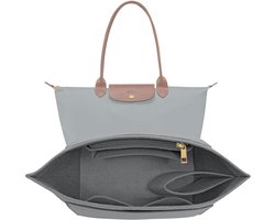 Multi-Layer Handtas Inner Gall - 28x25x17 cm - Large - Handtas-opvangtas - Handtas-configurator - Geschikt voor grote tassen - Sterk en licht - Zip-zak - Houd de tas en regel de items in de tas - Grijs