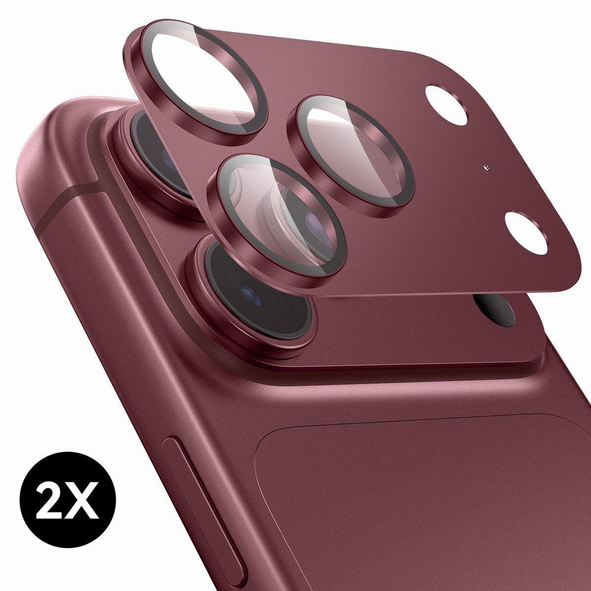 Camera protector geschikt voor iPhone 18 Pro Max Camera Lens Screen Protector - Bordeauxrood - Screenprotector - 2 stuks - Camera Protector geschikt voor iPhone 18 Pro Max Camera Protector - Gehard Glas