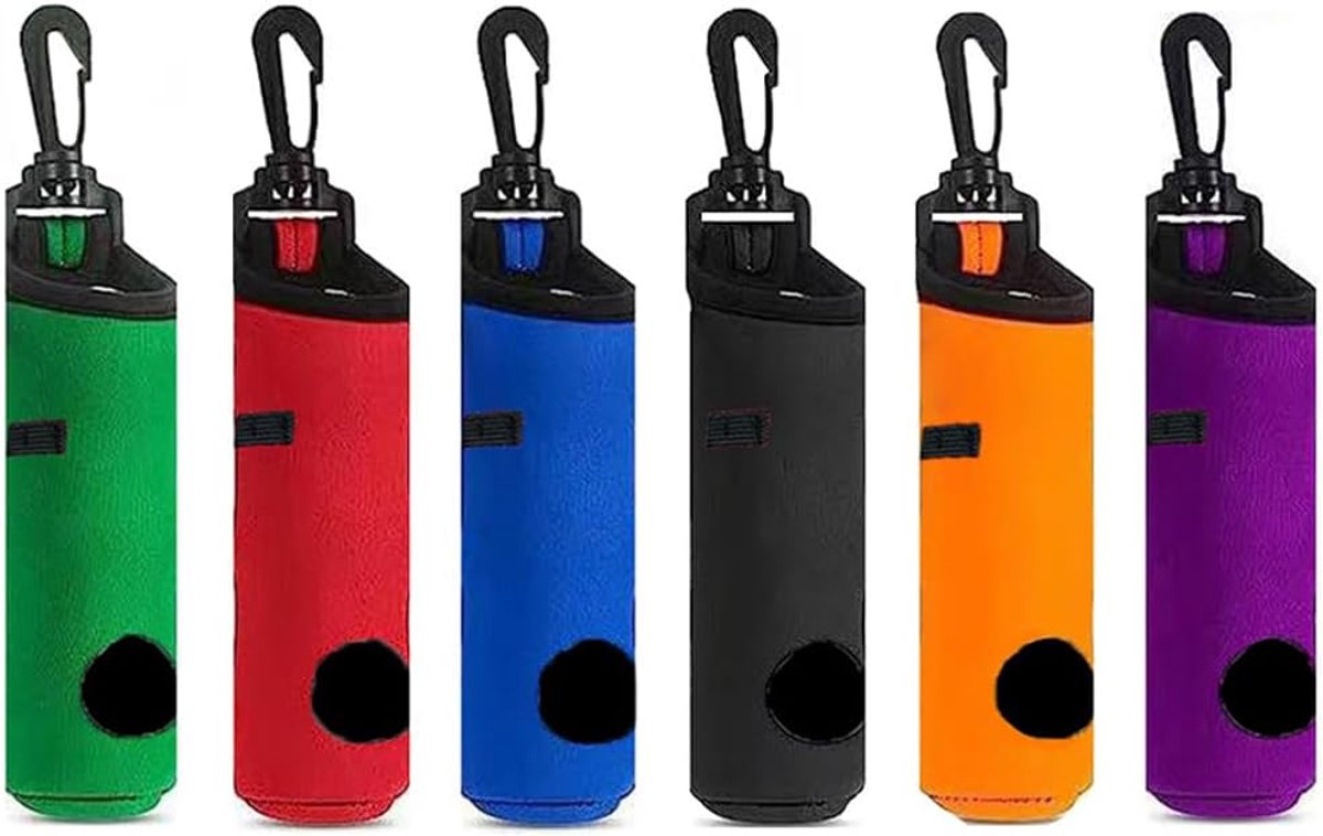 Golfbal waszak, 6 stuks waterdichte golfbal reinigingszak, golfballen schoner zakje, golfs-tee houder zakjes, golfballen houder met clip, voor games, mannen en vrouwen opslag cadeau