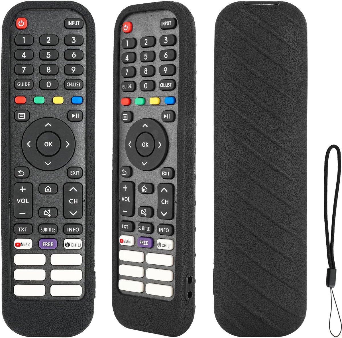 Beschermhoes voor afstandsbediening van siliconen, compatibel met Hisense EN2G30H EN2H30H EN2X30H EN2A30 EN2R30N EN2K30P EN2P30H EN2J30H TV afstandsbediening, stootvaste beschermhoes met een
