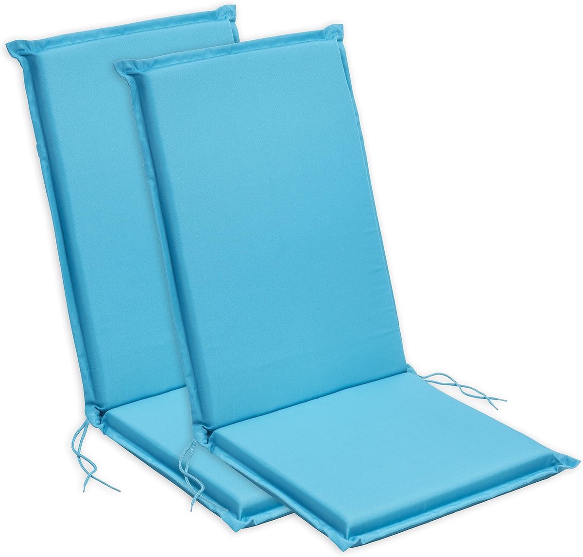 Kussens met hoge rugleuning, set van 2, tuinstoelkussens, Oeko-Tex, 120 x 50 x 6 cm, aquablauw, Made in EU
