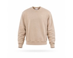 AMI Alexandre Mattiussi sweater beige met ton-sur-ton hartlogo unisex - XXL
