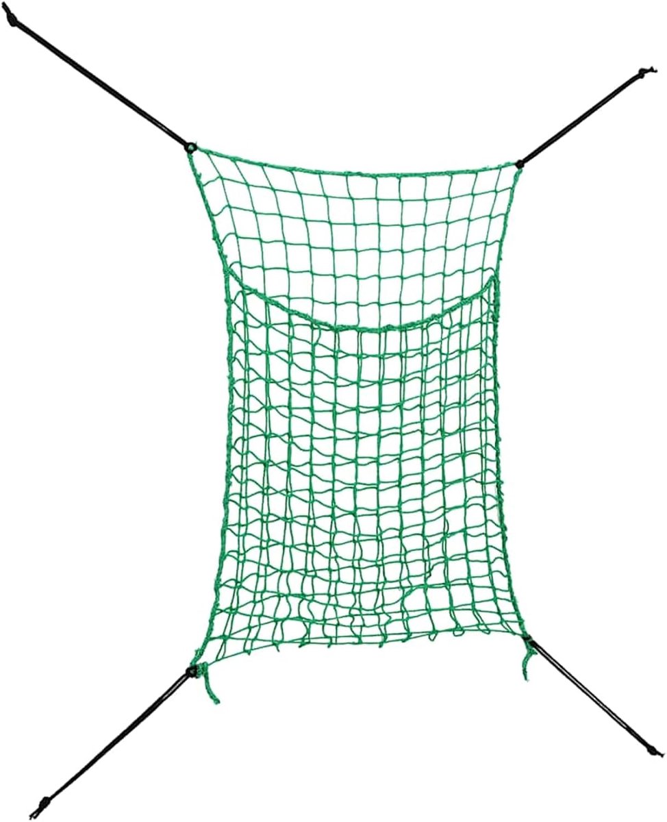 Heunetze 2 stuks, rechthoekig, groen, 200 x 120 cm, PP, grote hooizak, hooizak voor paarden, dieren, hooigras, voer, stro voedernet, hooizak4012299