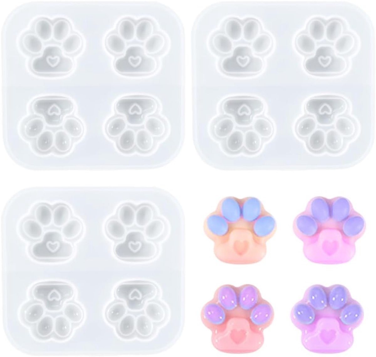2 stuks kattenpoten epoxyhars vormen mini berenklauw resin mold hond kattenklauw kristal gietvorm diervorm siliconen mal voor doe-het-zelf knutselen sieraden oorbel