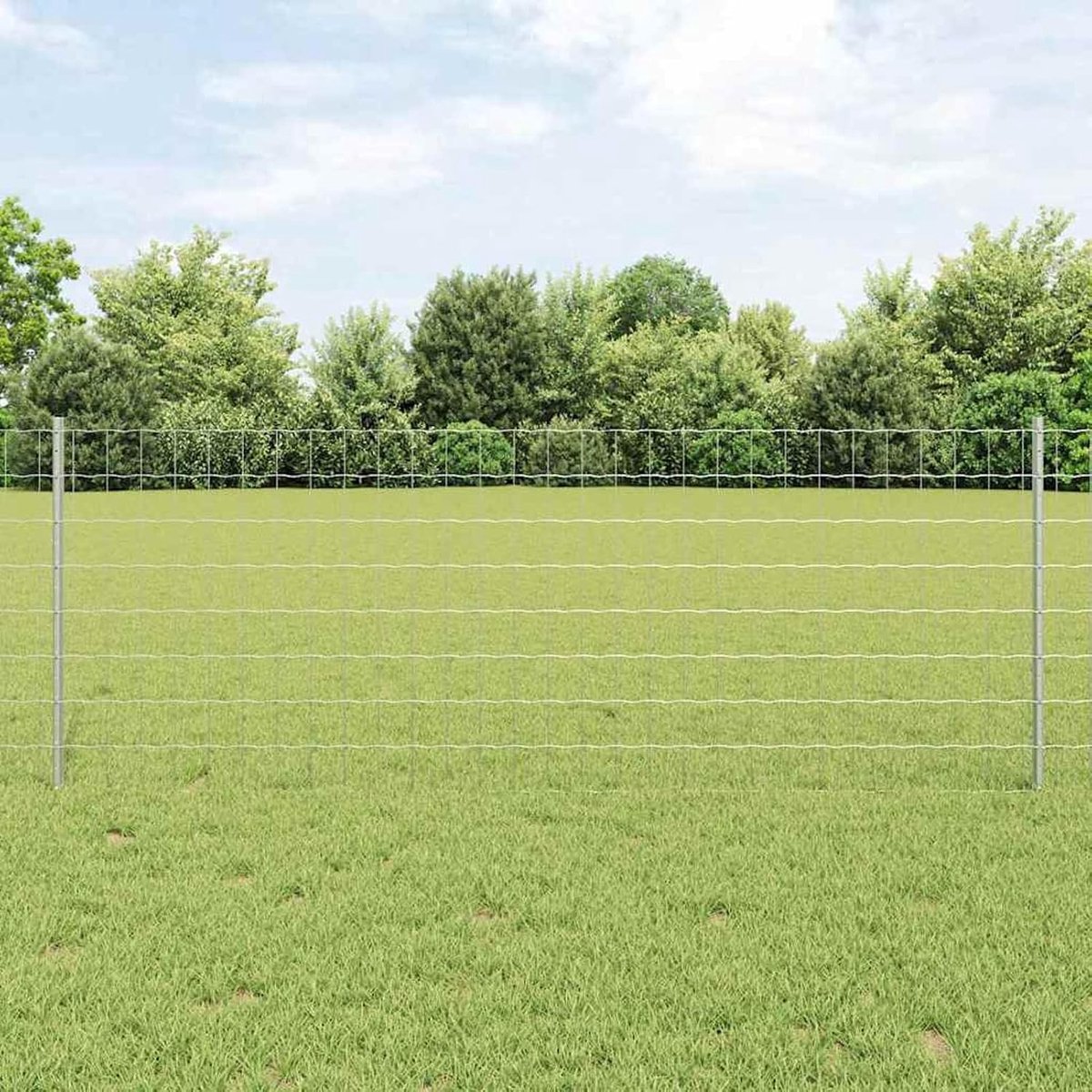 Tuinhekset, set van 2 thermisch verzinkt staal, 10 m x 0,8 m, hekstangen, metalen palen voor draadhekken, tuinhek, binnenplaats, kippenhok, wilgenhek, buitenbereik 3336170
