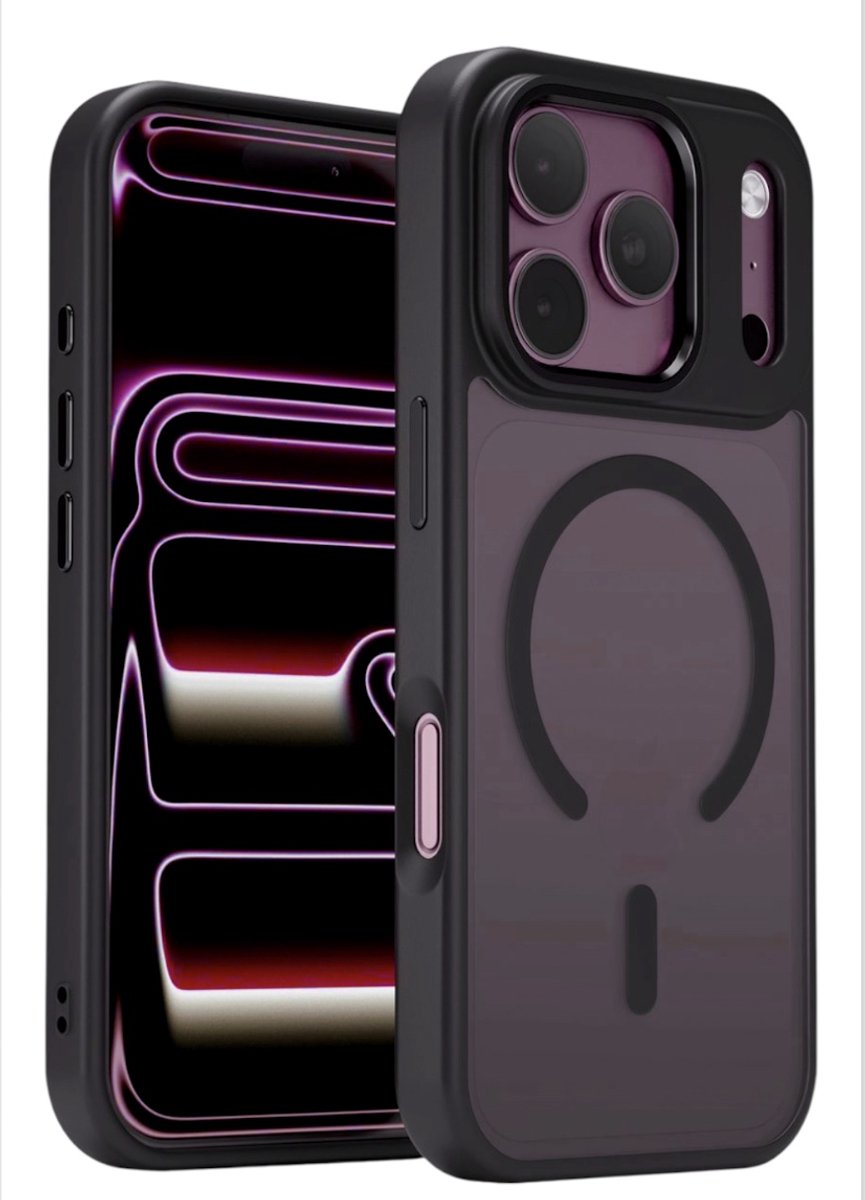 AziLine Premium iPhone 18 Pro Max/17 Pro Max Zwart Magsafe Case - Zwarte Hoesje voor iPhone 18/17 Pro Max