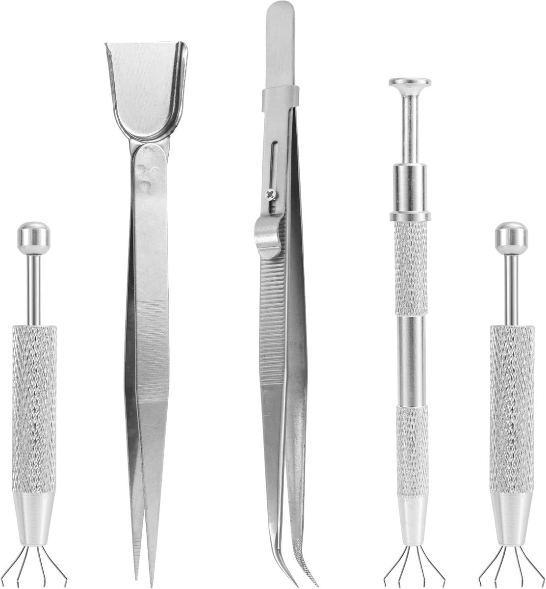 lasuroa 5st Sprinkles Tools voor Taartdecoratie, Taartdecoratietools Inclusief Parelpiercingbalgrijper en Pincet Sieraden Septum Oorbelkraal Pick-Uptools voor Koekjescupcakes