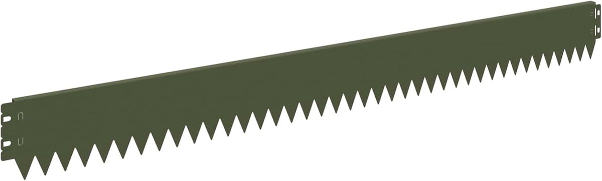 Gazonrand 50 stuks 103 x 10 cm staal olijfgroen, gazonrand bloembed omranding voor tuinbed voortuin terras 8008337
