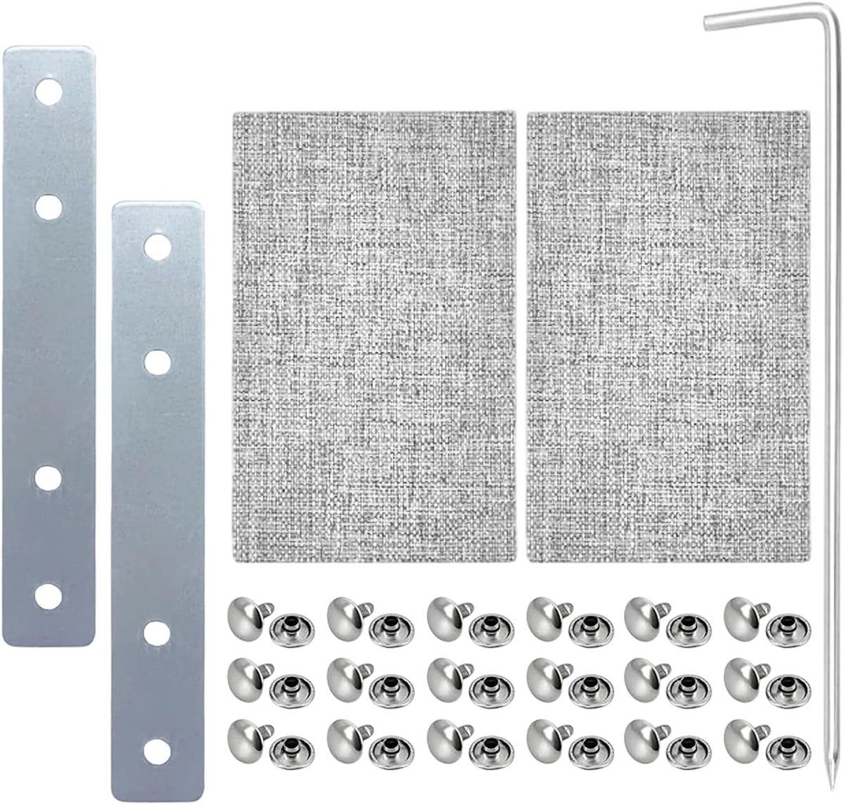 Reparatieset voor rolluiken, 20-23 mm, reparatieset voor Maxi-gordel, rolluiken, zonwering, reparatieset met 2 roestvrijstalen platen zonder riem