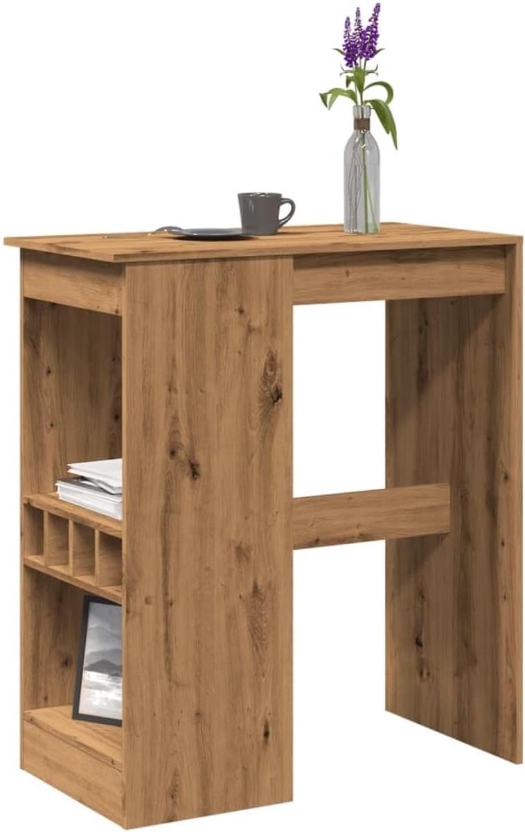Hout met wijnhouders bartafel artisanaal 90x47 5x103 5 cm
