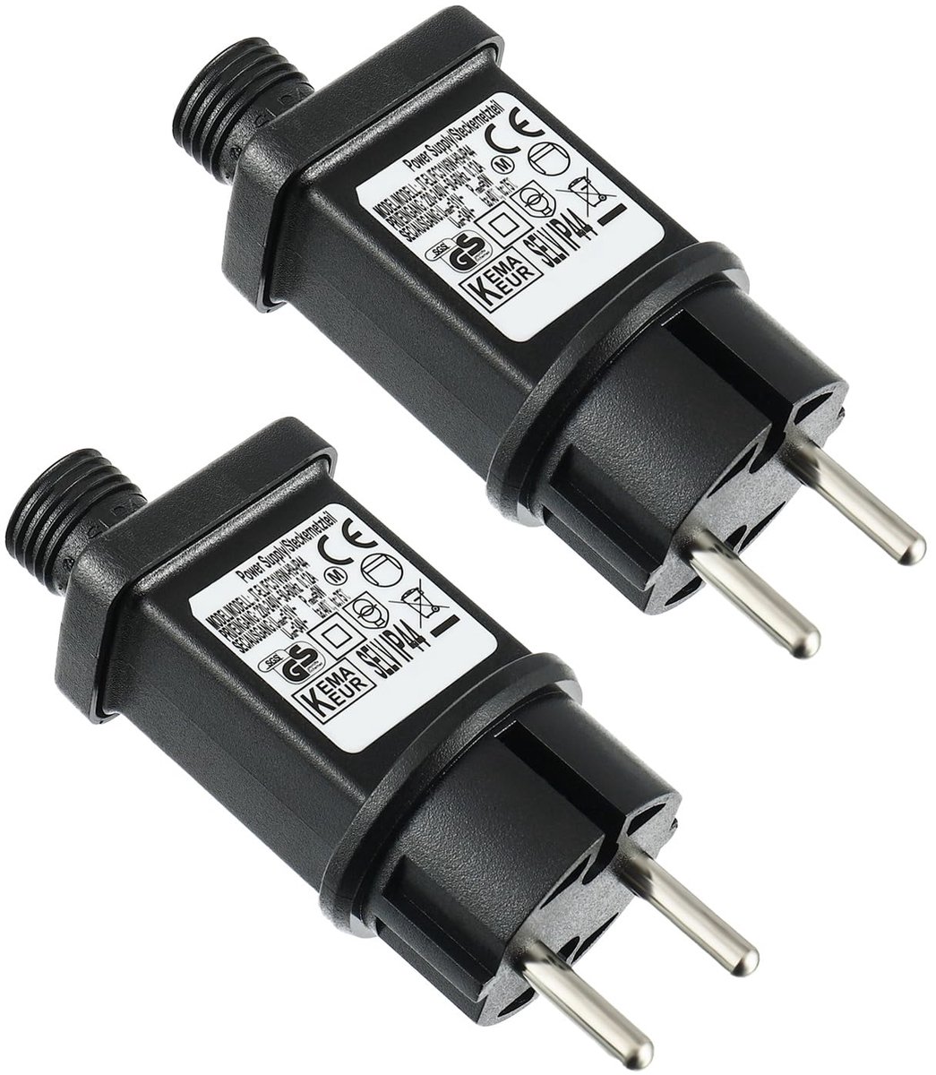 31V 6W 0.12A trafo stekker IP44 LED-driver met timer 8 modellen voor kerstverlichting knipperlichten lichtslingers ijspegelverlichting netverlichting (2 stuks)