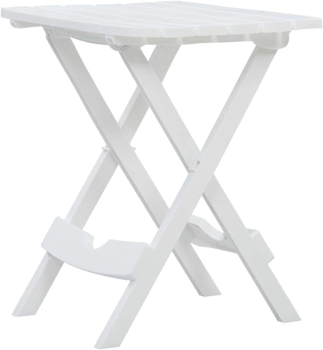 Inklapbare tuintafel, Vouwtafel, voor buiten, terrastafel, balkontafel, klaptafel, terrasmeubel, campingtafel voor tuin, terras en balkon, 45,5 x 38,5 x 50 cm, wit