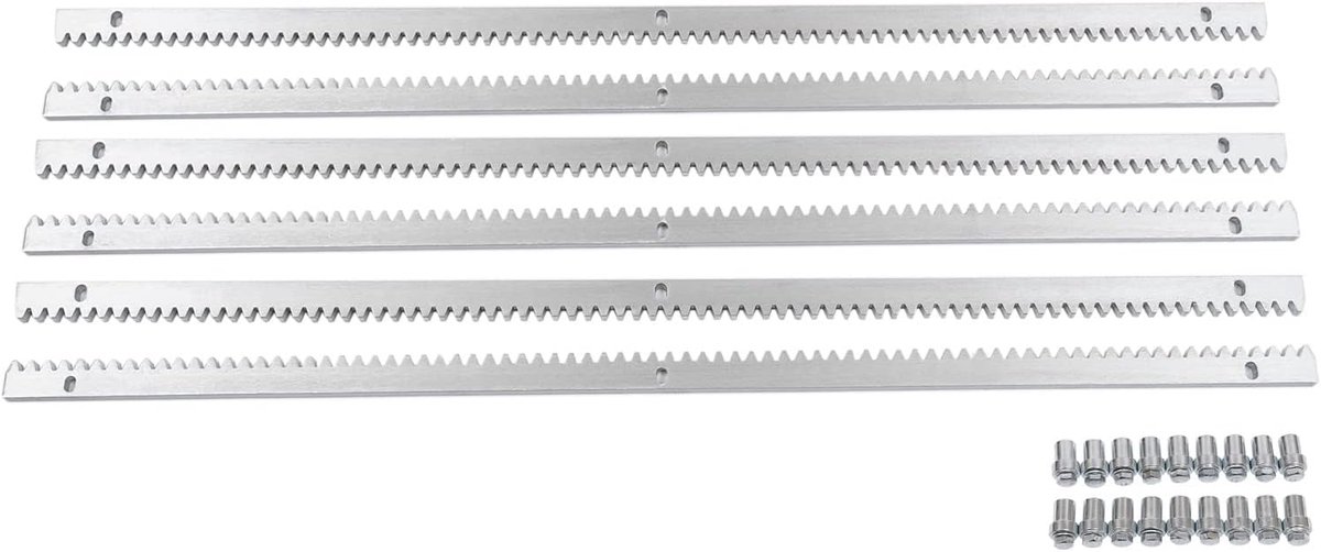 6 stuks tandstangen voor poortaandrijving, schuifpoorten, poortaandrijving, poortopener, accessoires, gegalvaniseerde tandrail, compatibel met schuifpoortaandrijving