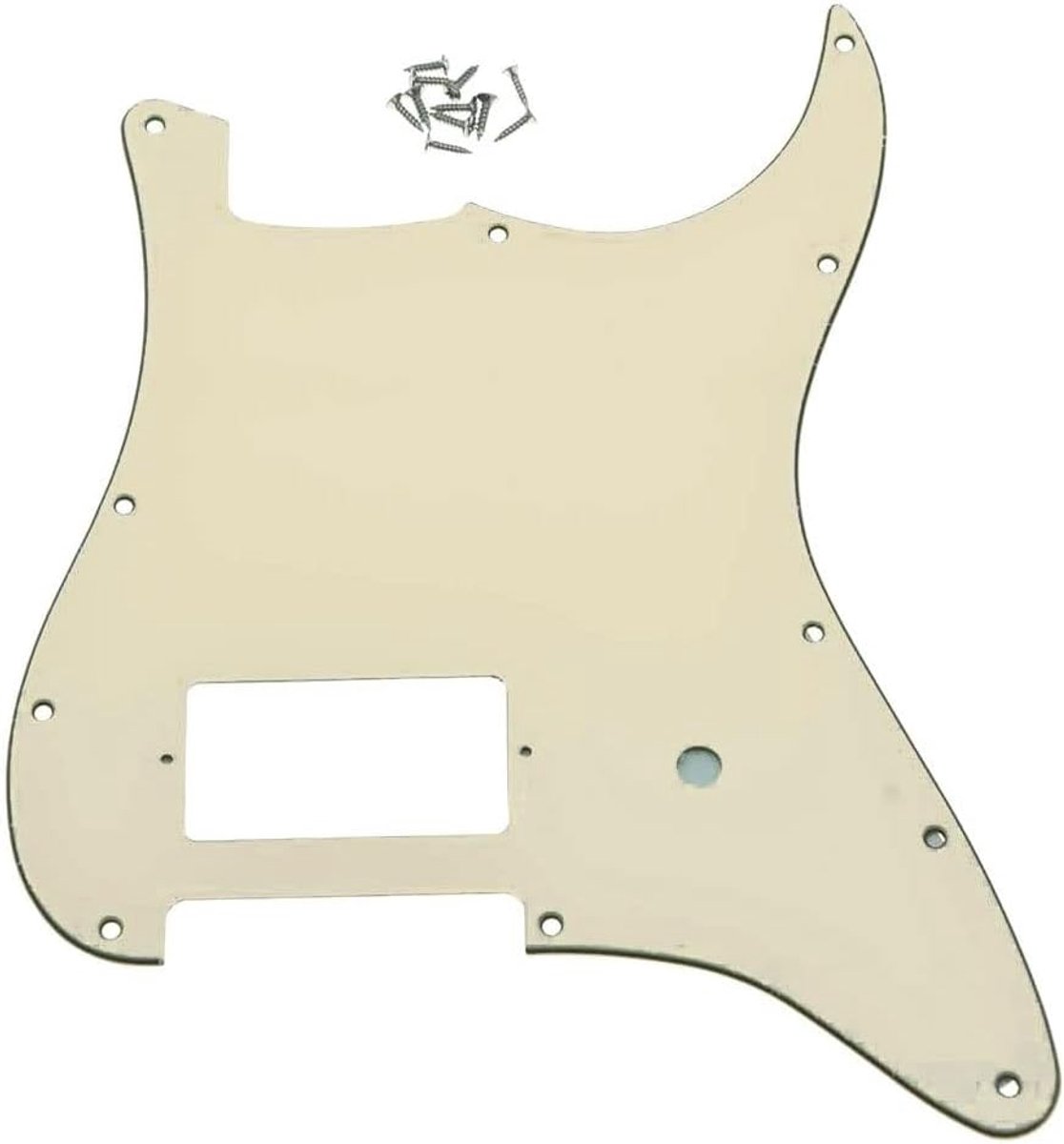 11 Hole ST Strat Een Humbucker Gitaar Slagplaat Scratch Plaat voor FD Delonge Oud Wit 3 Ply