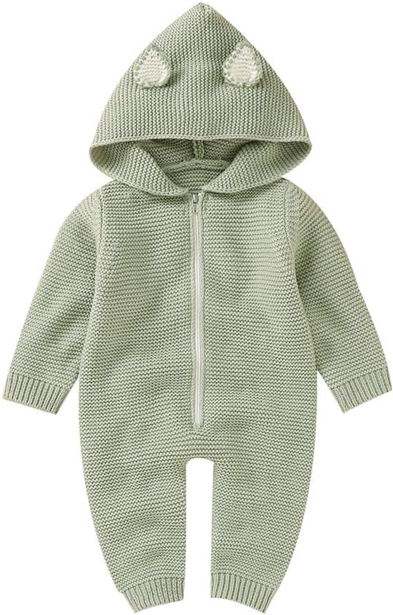 Rompertjes Jongens Rits Onesies Pasgeboren Meisjes Trui Hooded Gebreide Jumpsuit Kleding Outfits