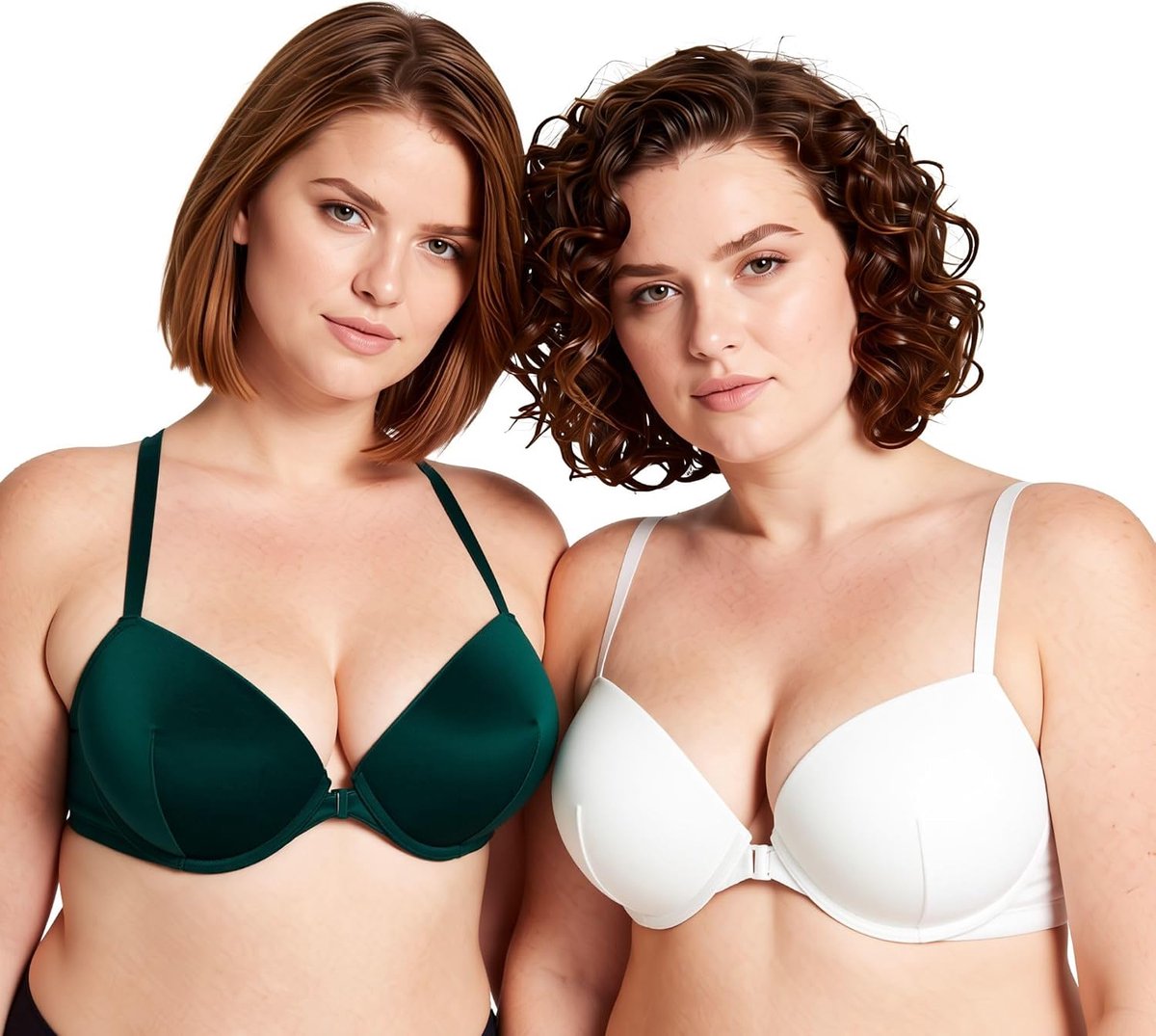 Muse Dames +1,5 Cup Push-Up Halter Beugelbeha met Voorsluiting-x2
