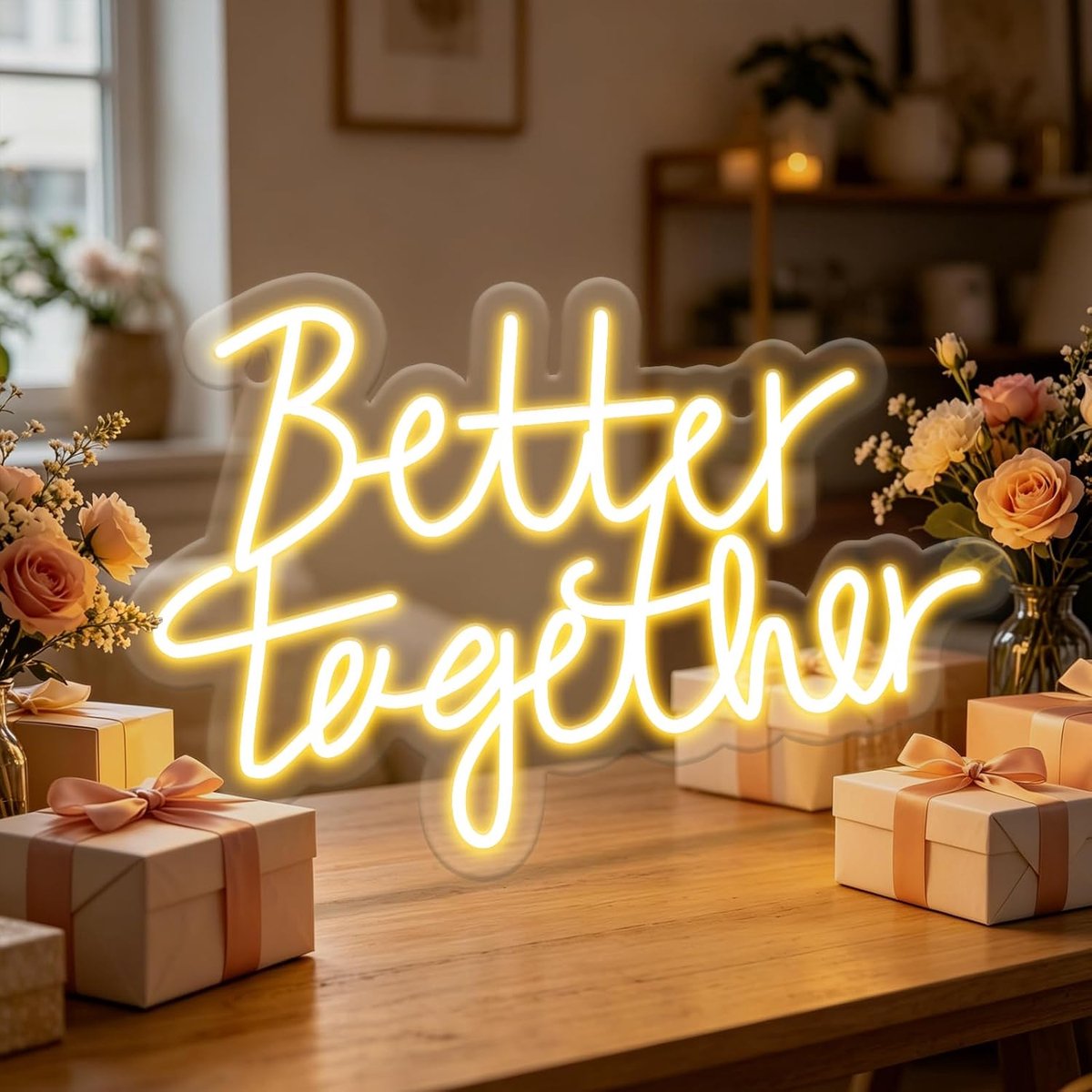 Together neonbord, led, dimbaar, USB voor thuis