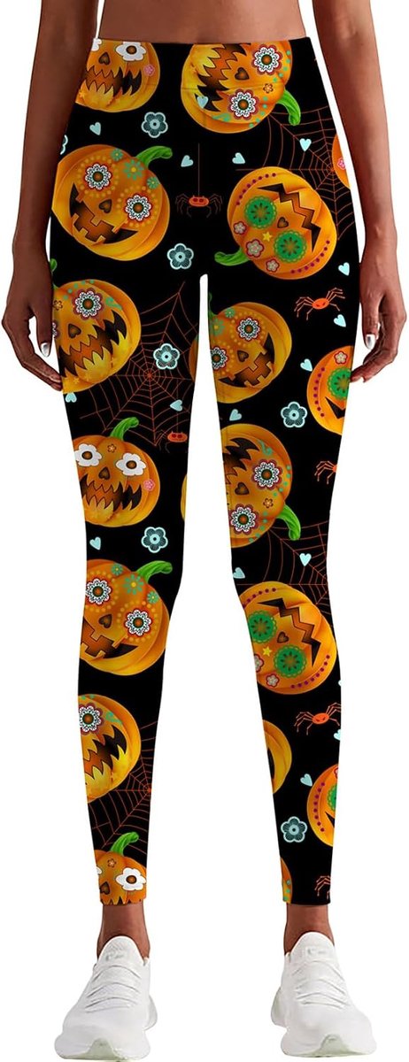 Dameslegging met kerstmotief, hoge taille, sportieve yogabroek, stretchy en elegant, nauwsluitend, strak, atletisch, voor workouts, hardlopen of fitness, S-XL