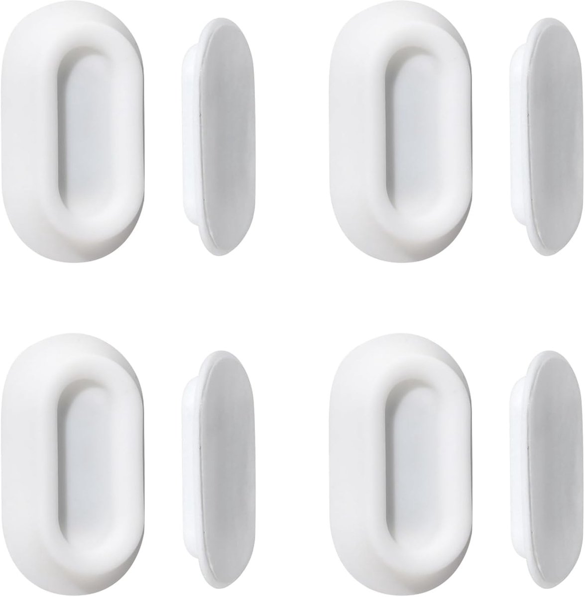 Set van 4 magnetische siliconen afstandsbedieningshouders zonder gaten met sterke magneet voor tv, ventilator, airconditioning (wit)