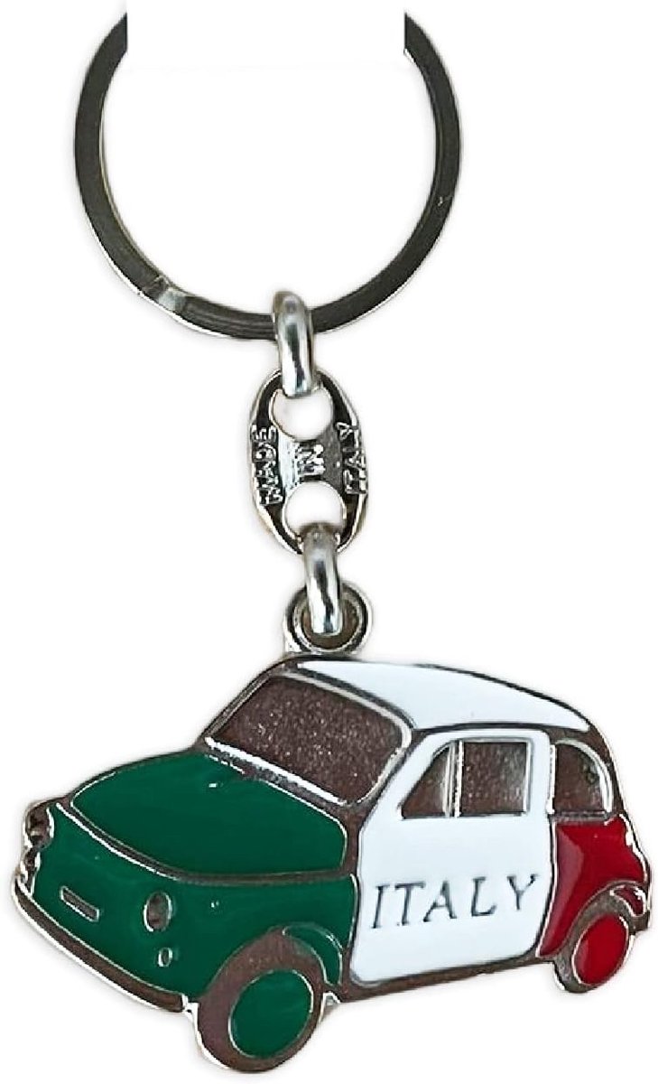 Italiaanse sleutelhanger met Italië symbool, gemaakt in Italië, souvenir en verzamelobject, uniseks, Auto Tricolore, Eén maat