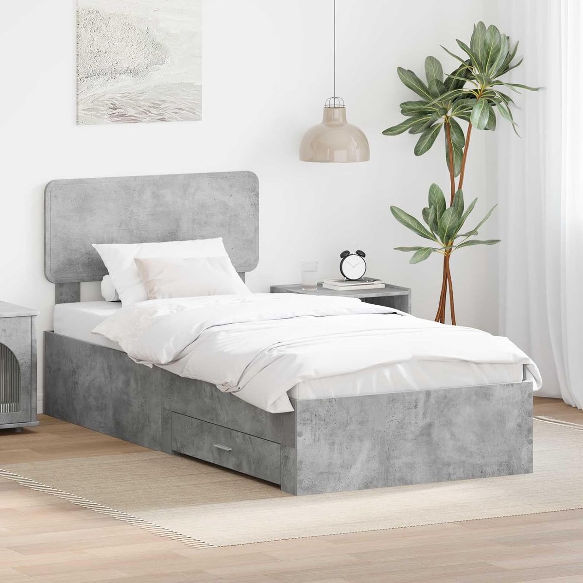 Bewerkt Hout Strak Design Betongrijs 75 x 190 cm
