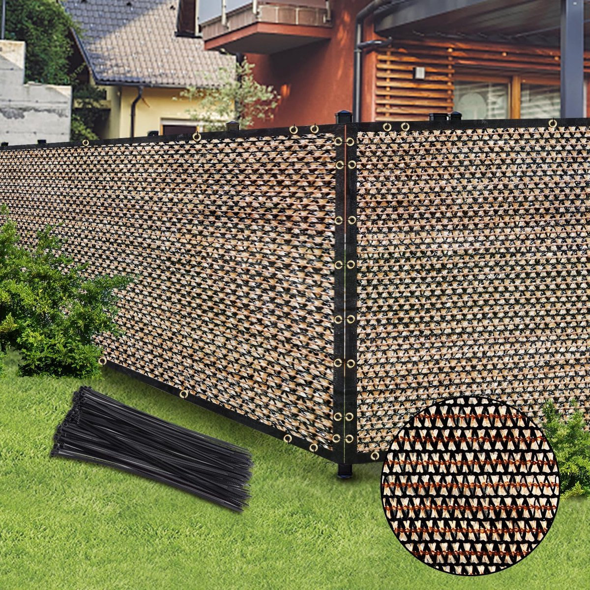 Privacyscherm voor buiten & schaduwnetafdekking, ideaal voor de tuin en achtertuin – Verhoogt de privacy bij hekken en gaasomheiningen, perfect als privacywand voor het terras, lamellen, vrijstaand