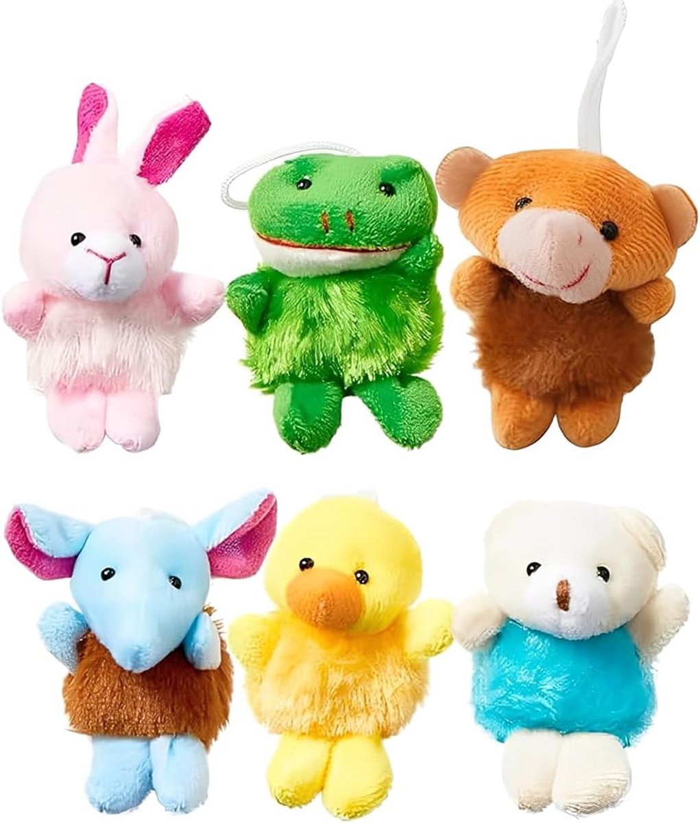 6 stuks mini-pluche dieren, dierspeelgoed voor kinderen, sleutelhanger dierpoppen, mini-pluche speelgoed, feestgeschenken, verjaardagscadeaus