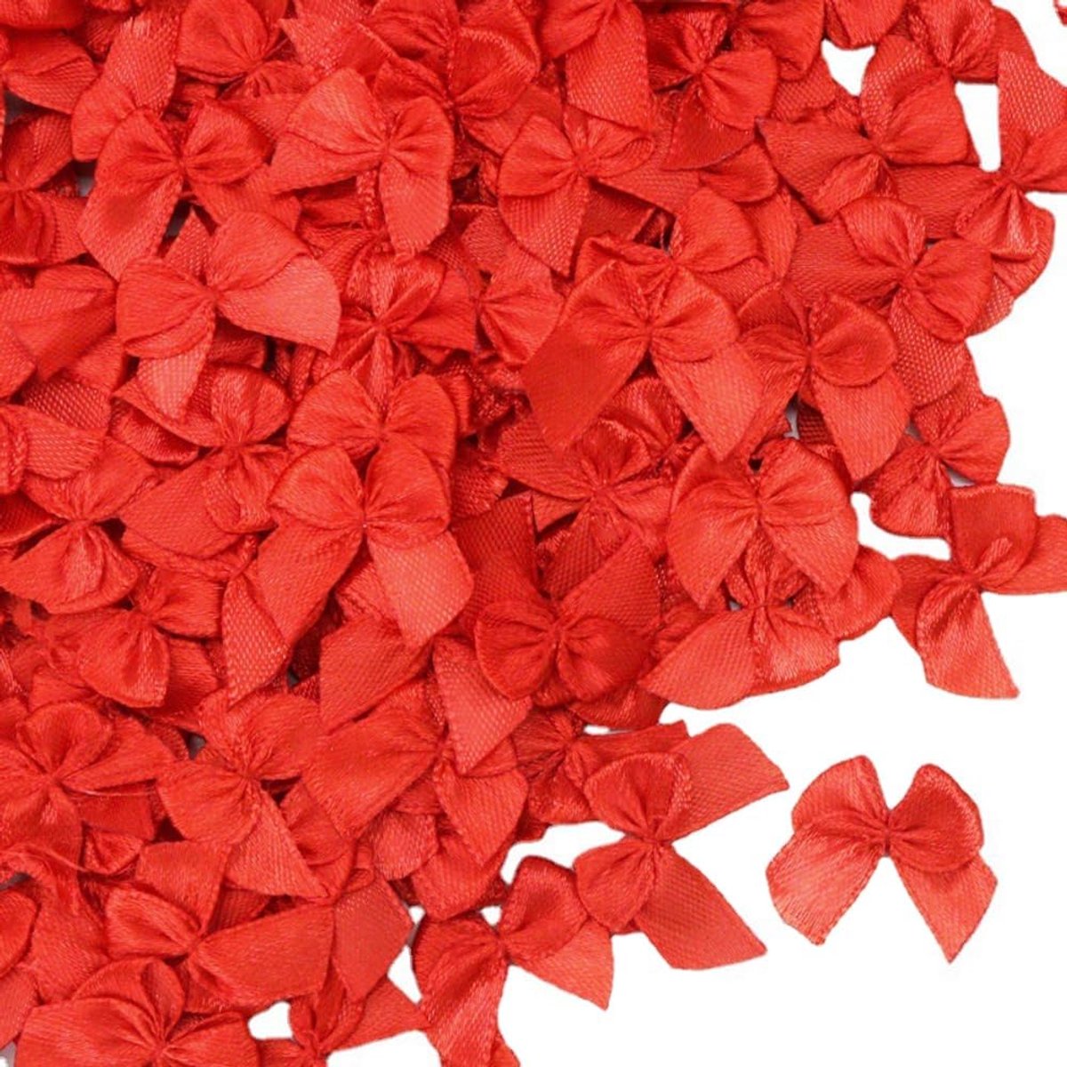 Satijnen Strikkies 50 Stuks 2cm Satijnlint voor Naaien Cadeaustrikkies Kleine Kerststrikkies Satijnlint Bowtie Ministrikkies DIY Veelkleurige Dubbelzijdige Bogen Rood