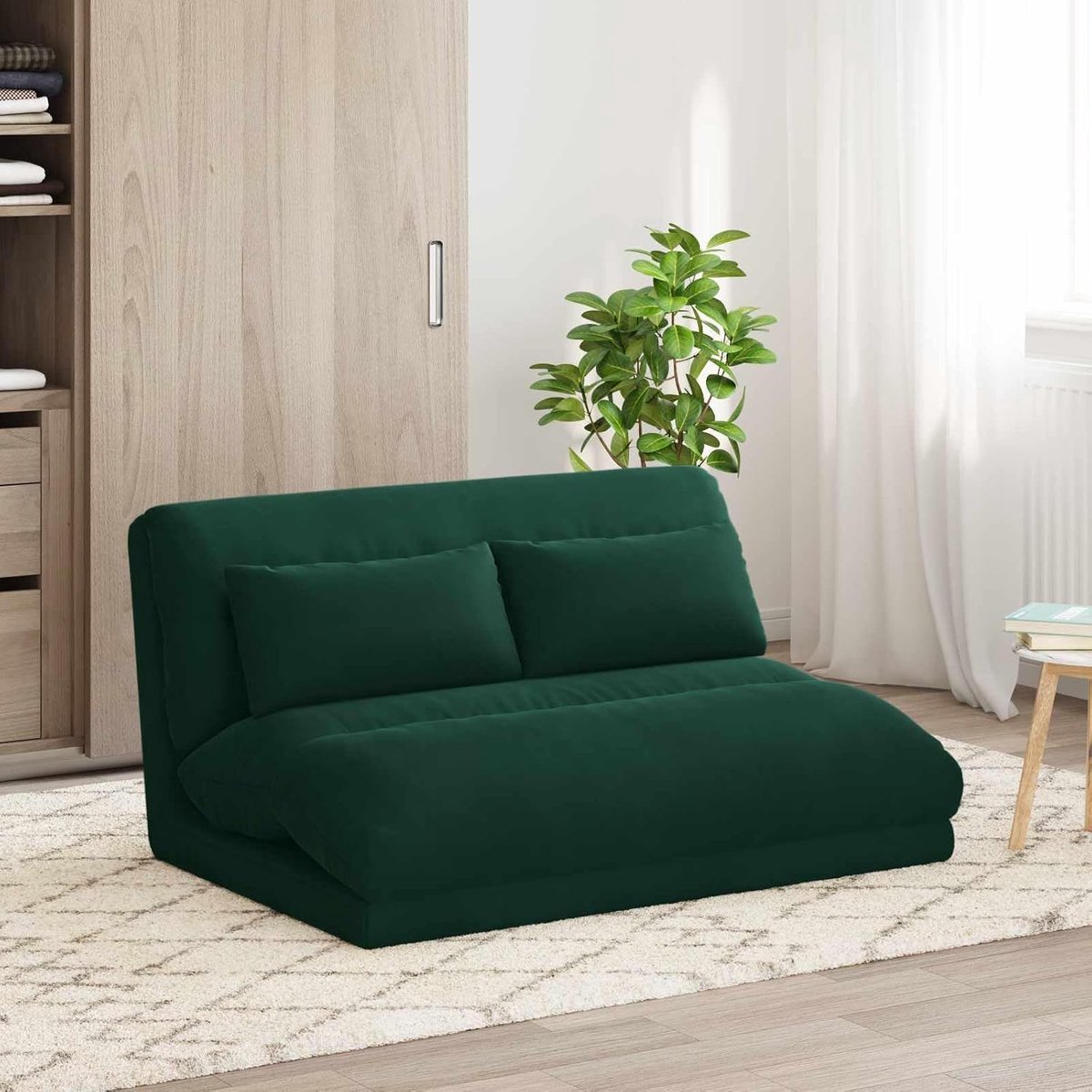 Vloerstoel donkergroen fluweel verstelbaar 110x82x55 cm
