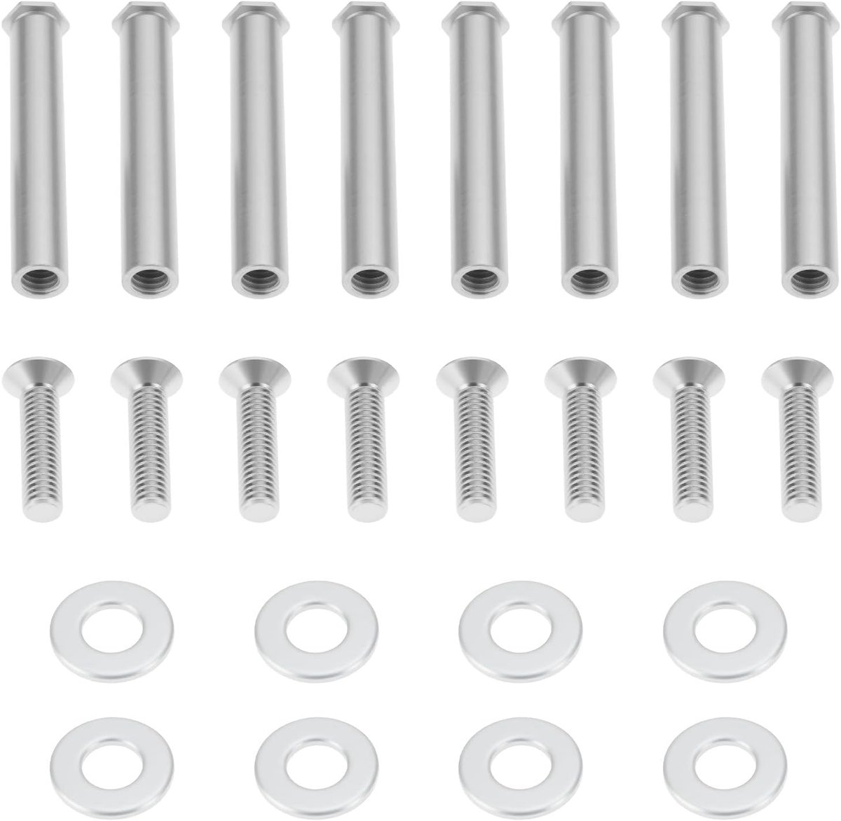 Chassisventilator Bevestigingsschroeven 8 stuks - Geschikt voor PC - Model WT01 - Zilver - Radiator montagemateriaal