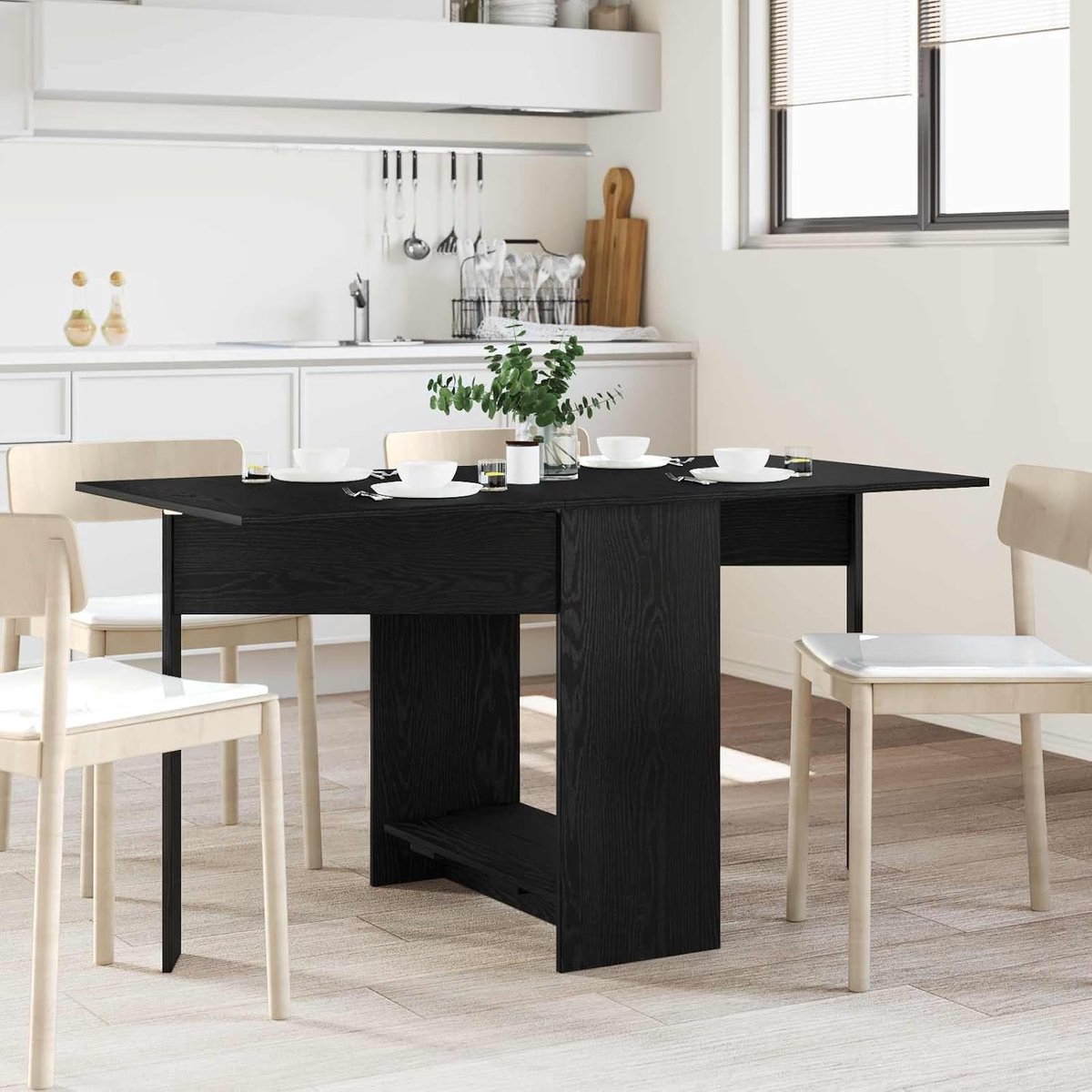 Waterbestendig bewerkt hout uitschuifbare moderne eettafel 138
