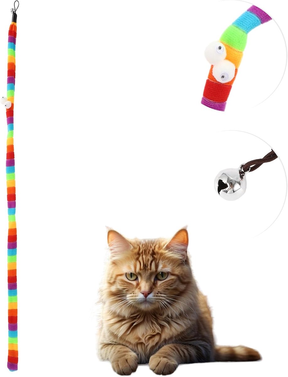 Toverstaf voor katten, vervanging, navulaccessoires voor kattenstok, regenboog-1