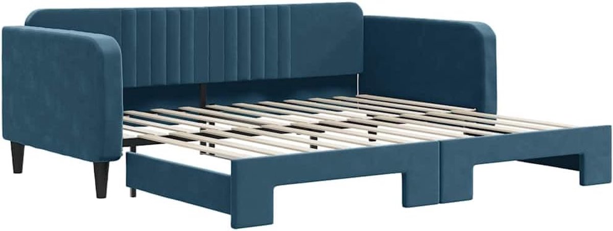 Nest, fluweel, blauw, 100 x 200 cm