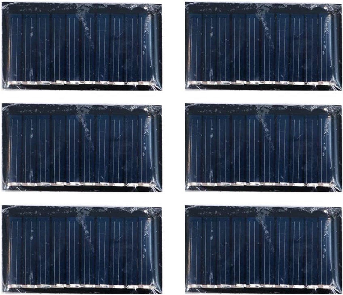 Pak van 6 ZONADAH 25mA 5V Mini Zonnepanelen, Batterijlader, DIY Thuis, Wetenschappelijke Schoolprojecten, Kamperen, Vissen, Wandelen Openluchttuin Laadgereedschap